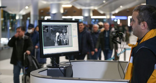 Çin'den gelen yolcular termal kameralarla kontrol edildi