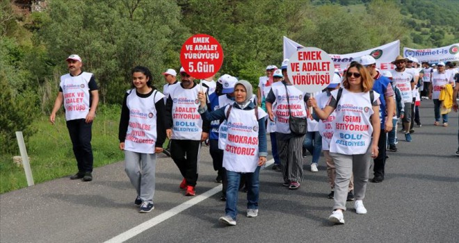 'Emek ve Adalet Yürüyüşü' beşinci gününde