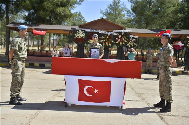 Mardin'de şehit asker için tören