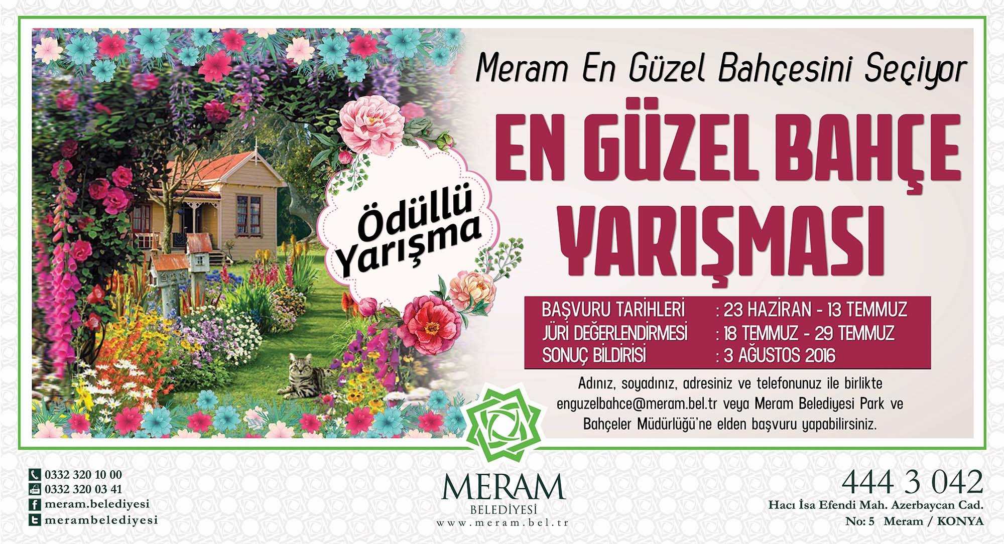 Meram En Güzel Bahçesini Seçiyor