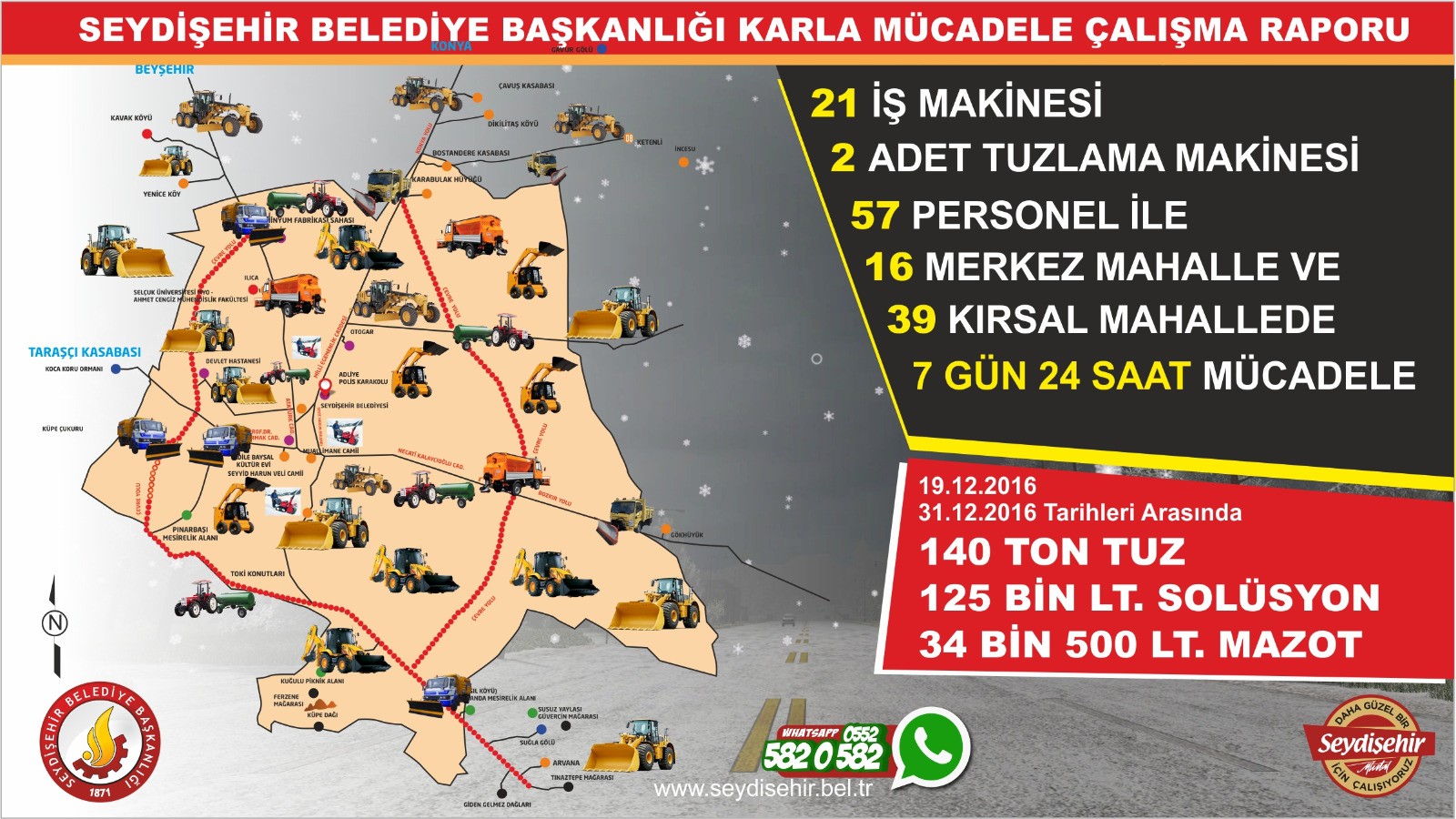 Seydişehir Belediyesi, karla mücadele raporunu açıkladı