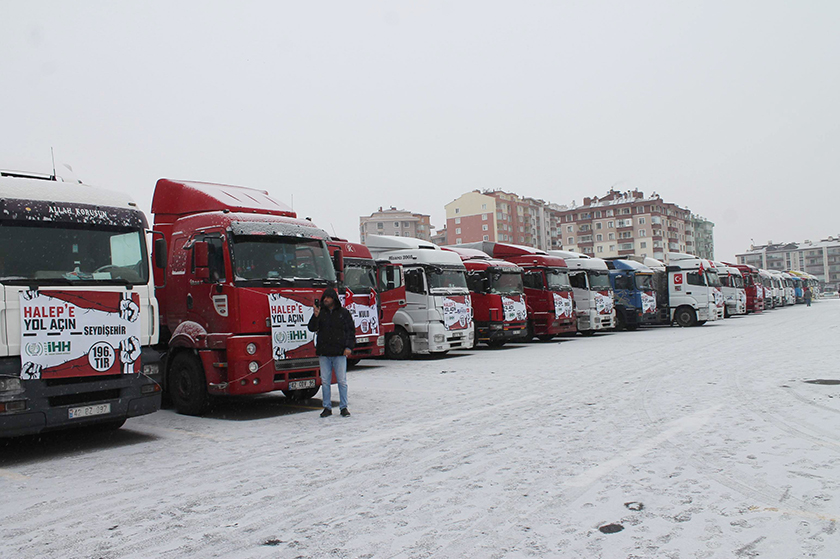 Konya’dan Halep’e 60 yardım tırı yola çıktı