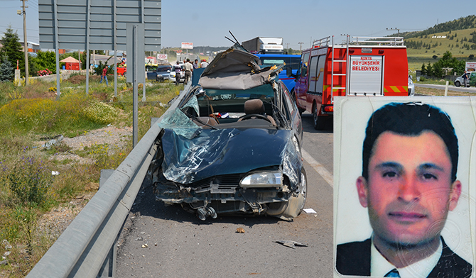 Konya'da otomobil, beton bariyere çarptı: 1 ölü, 2 yaralı