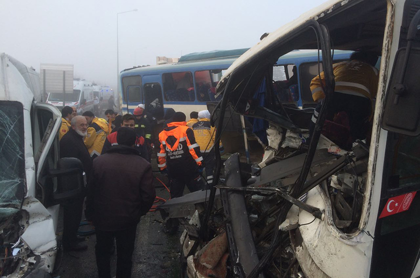 Konya'da zincirleme trafik kazası