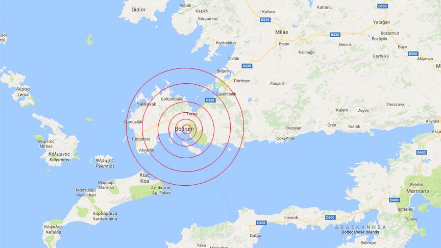 Muğla'da 4,3 ve 4 büyüklüğünde iki deprem