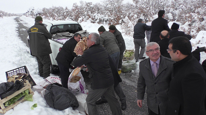 Vahşi hayvanlar için doğaya yiyecek bırakıldı