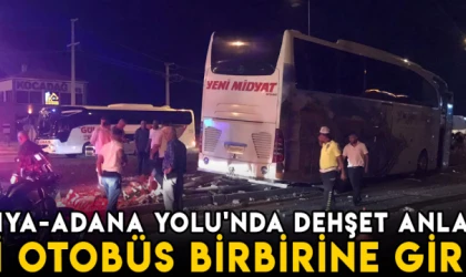 Konya-Adana Yolu'nda dehşet anları: İki otobüs birbirine girdi