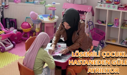 Lösemili çocuklar hastaneden gülerek ayrılıyor