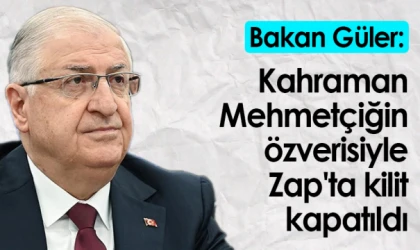 Bakan Güler: Kahraman Mehmetçiğin büyük özverisi ve gayretiyle Zap'ta da kilit kapatılmıştır