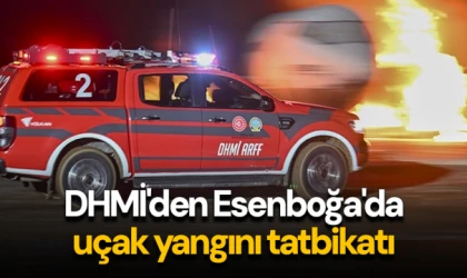 DHMİ'den Esenboğa'da uçak yangını tatbikatı