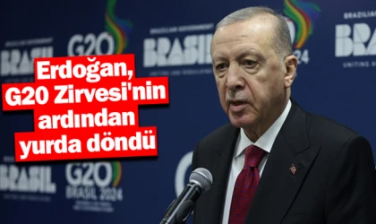 Erdoğan, G20 Zirvesi'nin ardından yurda döndü