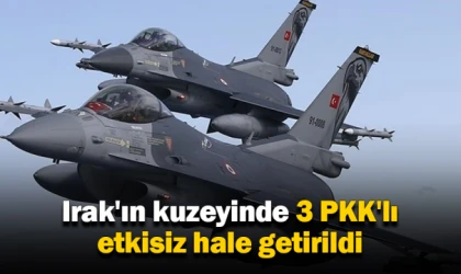 Irak'ın kuzeyinde 3 PKK'lı etkisiz hale getirildi