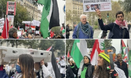 Paris'te Gazze'ye destek gösterisi düzenlendi