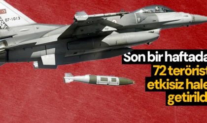 Son bir haftada 72 terörist etkisiz hale getirildi