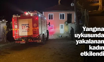 Yangına uykusunda yakalanan kadın etkilendi