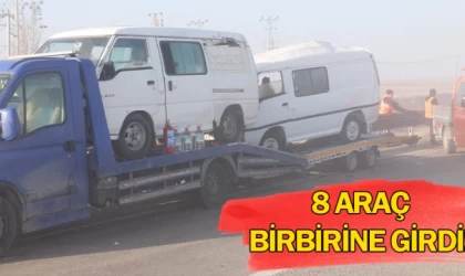 8 araç birbirine girdi!