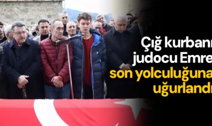 Çığ kurbanı judocu Emre son yolculuğuna uğurlandı