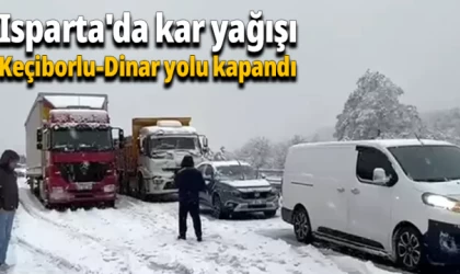 Isparta'da kar yağışı, Keçiborlu-Dinar yolu kapandı