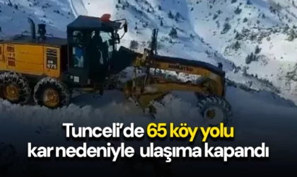 Tunceli’de 65 köy yolu, kar nedeniyle ulaşıma kapandı