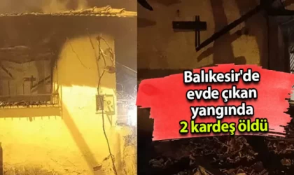 Balıkesir'de evde çıkan yangında 2 kardeş öldü