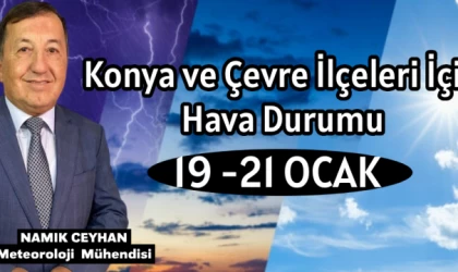 Konya ve çevre ilçeleri için hava durumu