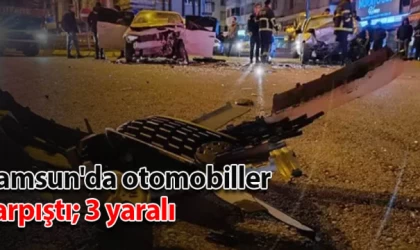 Samsun'da otomobiller çarpıştı; 3 yaralı