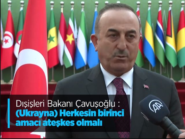 Dışişleri Bakanı Çavuşoğlu : "(Ukrayna) Herkesin birinci amacı ateşkes olmalı"