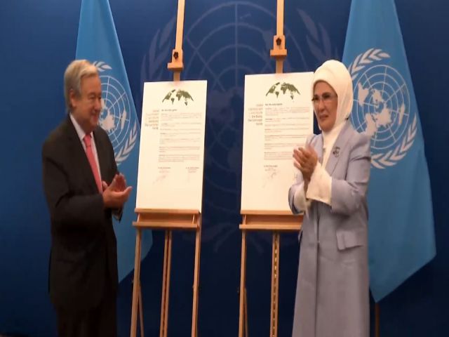 Guterres ve Emine Erdoğan, "Sıfır Atık Projesi" için iyi niyet beyanı imzaladı