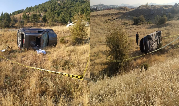 Konya'da şarampole devrilen otomobilin sürücüsü öldü