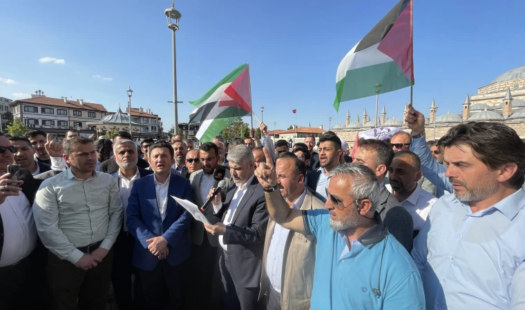 Konya'da İsrail'in Gazze'ye yönelik saldırıları protesto edildi