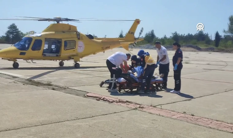 Kalp krizi geçiren hasta ambulans helikopterle Konya Şehir Hastanesine getirildi