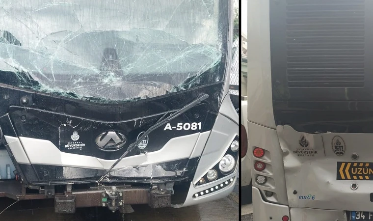 Avcılar'da iki metrobüsün çarpışması sonucu 2 kişi yaralandı